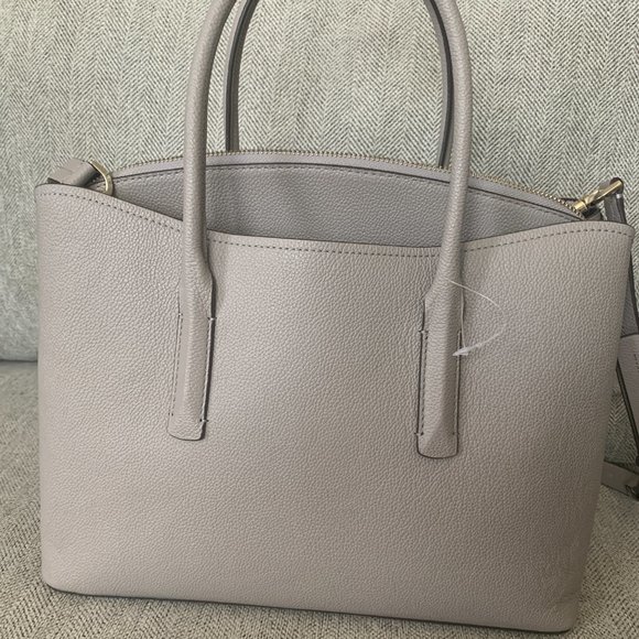 Kate Spade Margaux Medium Satchel Bag True Taupe Crossbody Gray - Picture 6 of 14
